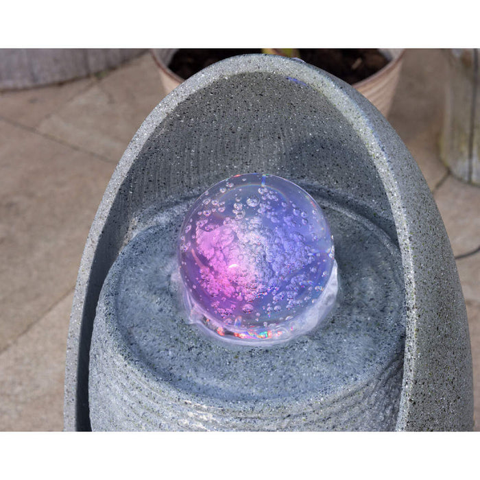 FONTANA CON SFERA 29X31XH59CM GRIGIA CON 9 LED SMD