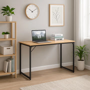 Scrivania Tavolo Porta PC Design Industriale Legno Metallo 120x60 Casa Ufficio