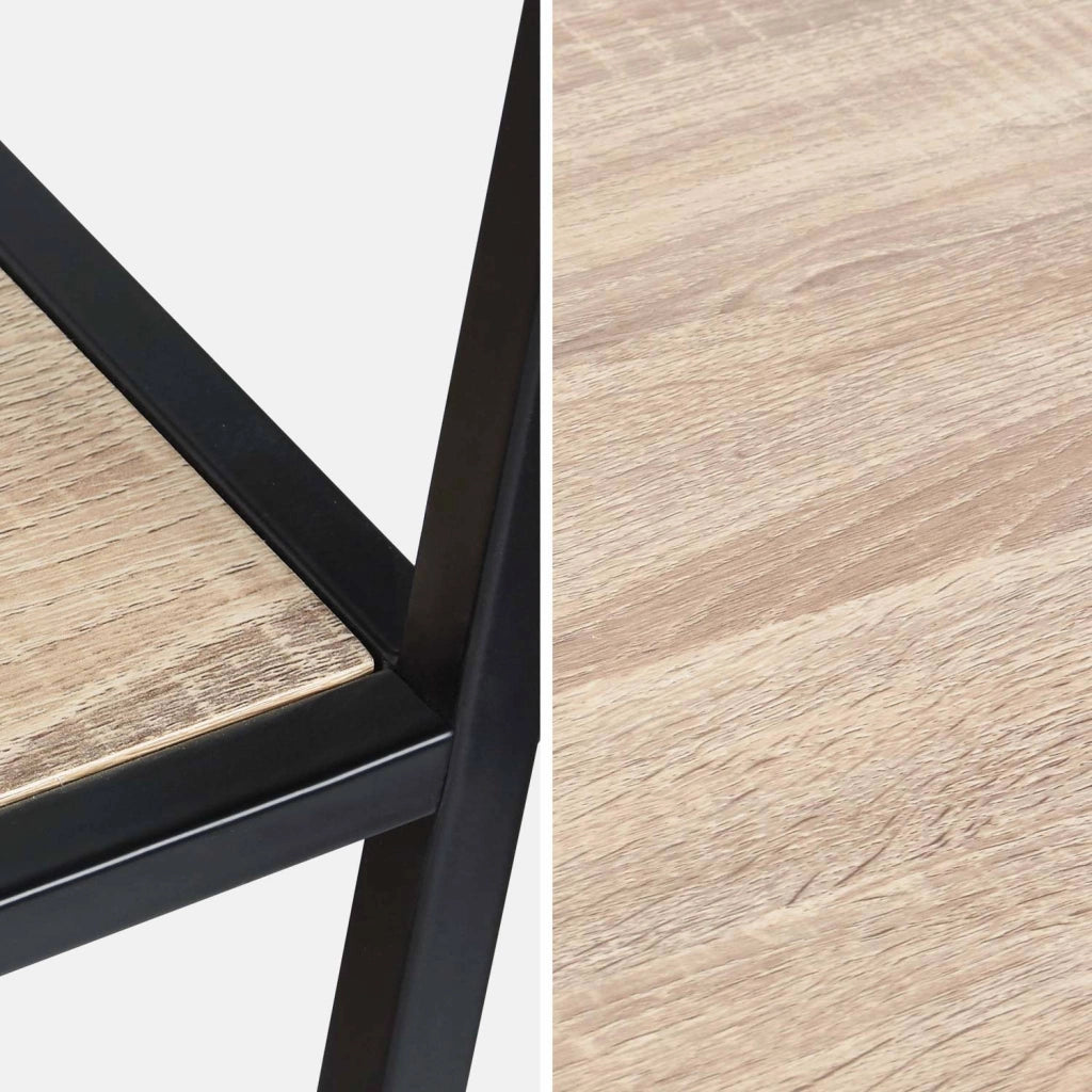 Libreria industriale in metallo e legno, 6 livelli, marrone naturale