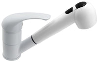 Rubinetto lavello monoforo con doccia estraibile bianco
