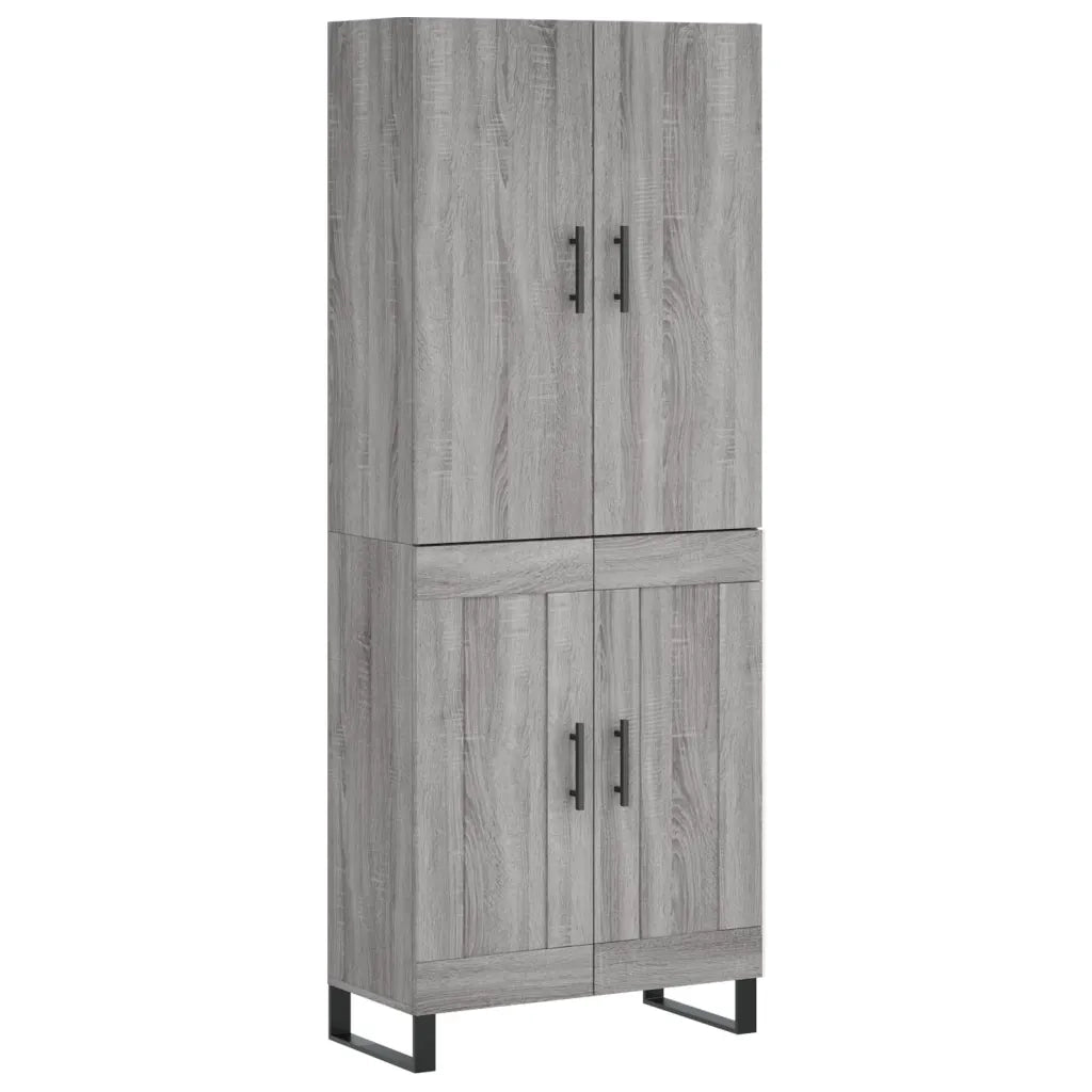 Credenza Grigio Sonoma 69,5x34x180 cm in Legno Multistrato 3195817