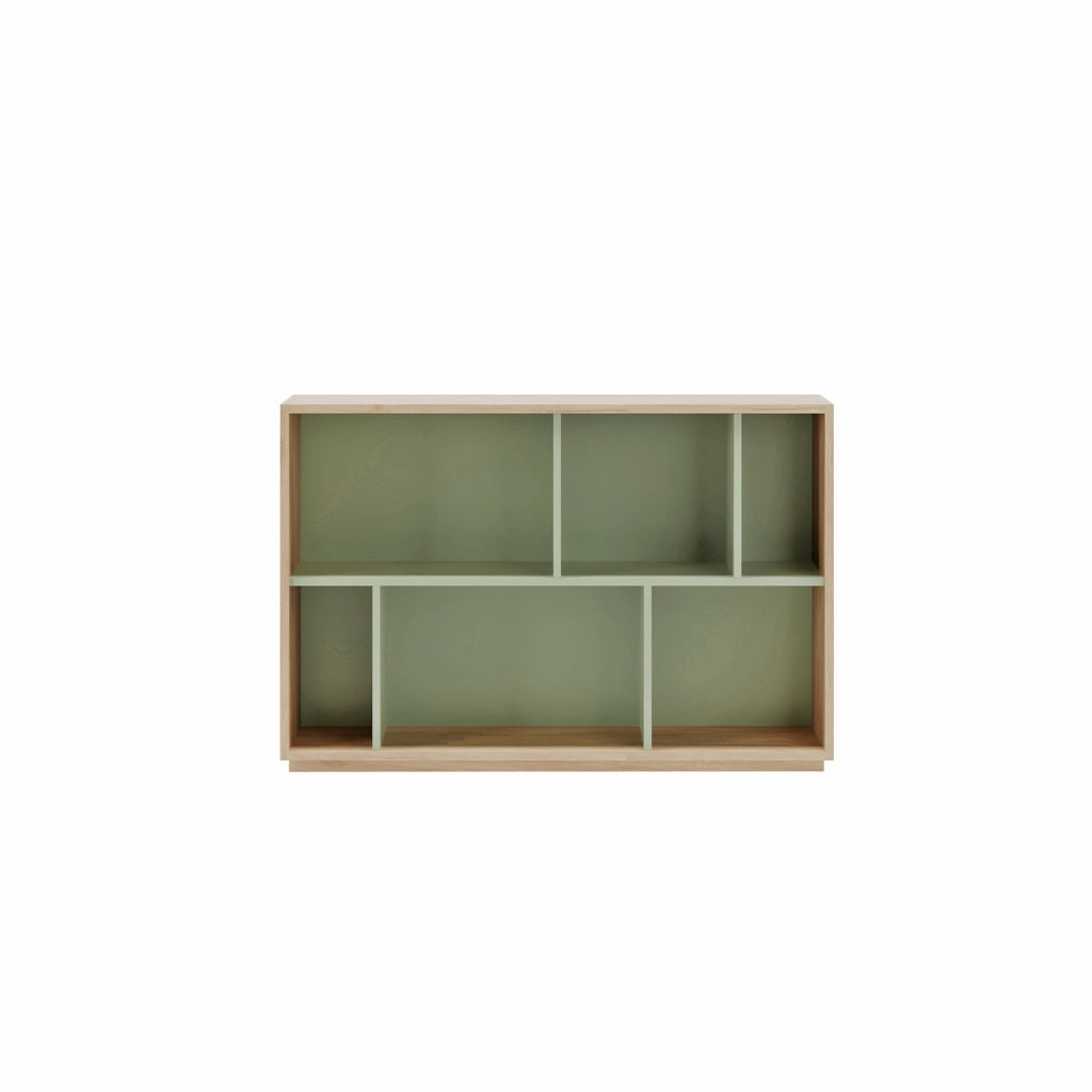 Libreria Herdasa effetto rovere e verde 80x119x32
