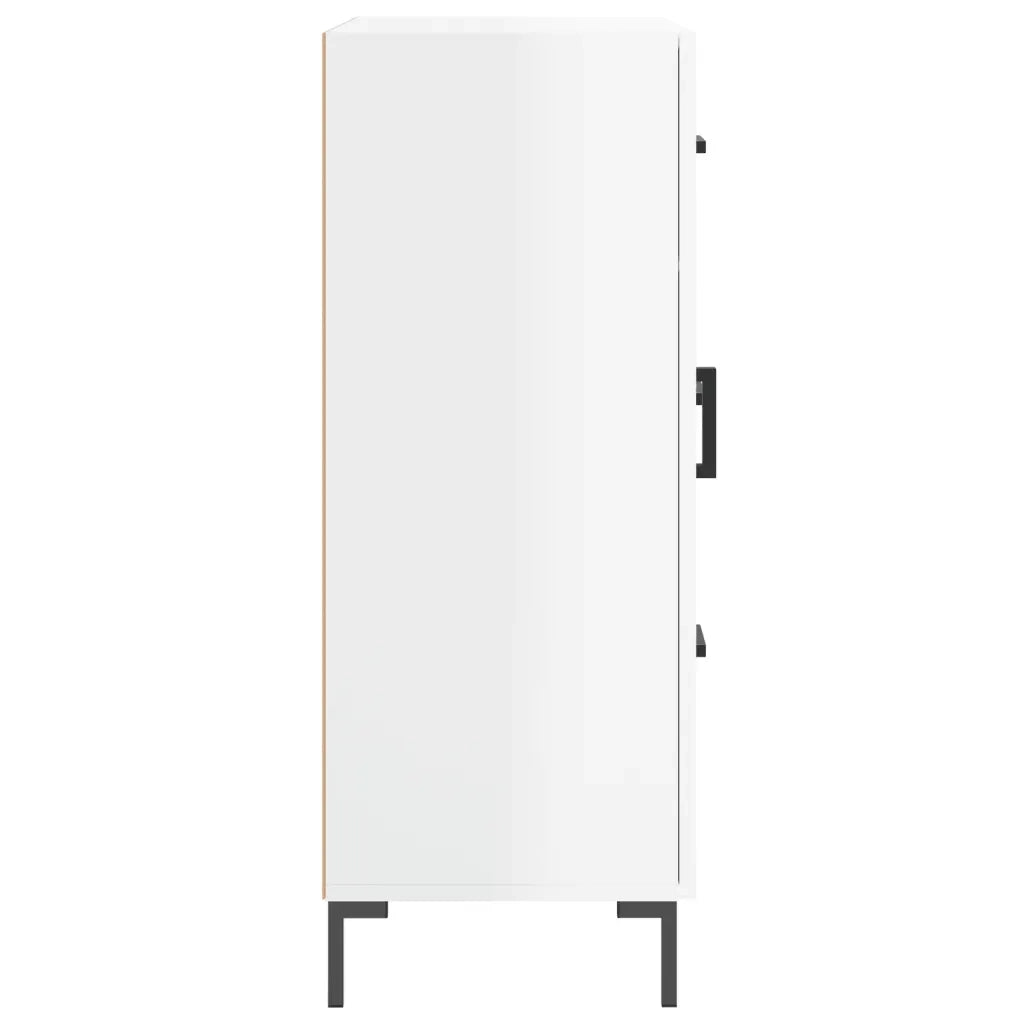 Credenza-Buffet-Armadio da cucina 69,5x34x90 cm in Legno Multistrato Bianco Lucido 499765
