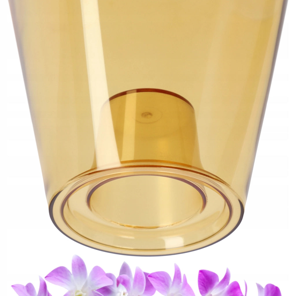 Coprivaso KADAX per orchidee, vaso in plastica, colore miele, tinta unita, 9 cm