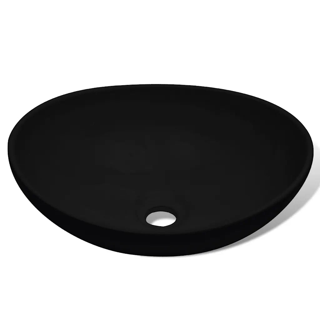 Lavello in Ceramica -Lavandino-Lavabo40 x 33 cm Nero