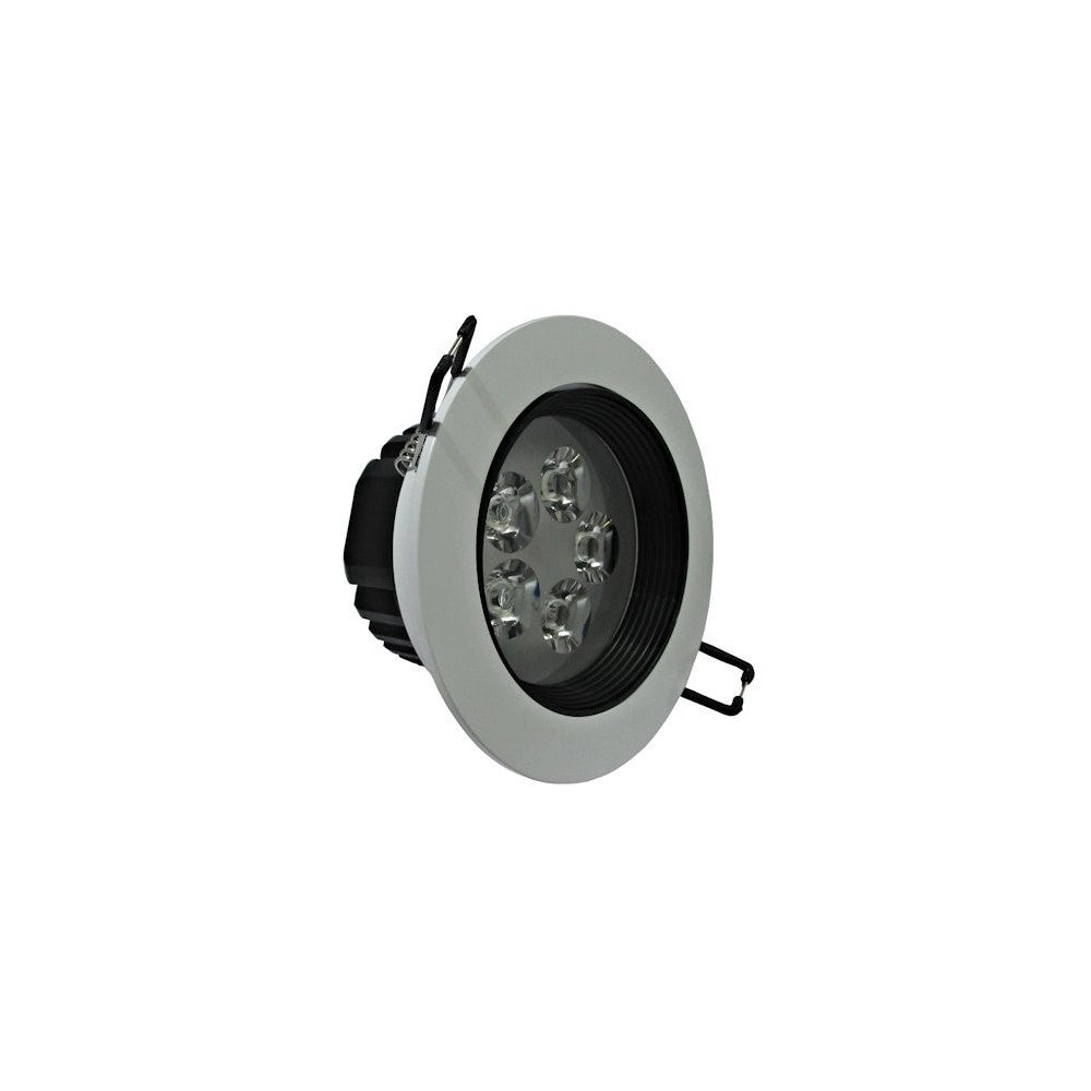 Trade Shop - Faretto Led Incasso A Molla Con Alette 3 5 7 9 12 15 18 W Cornice Telaio Bianco - -bianco Caldo-5 Watt