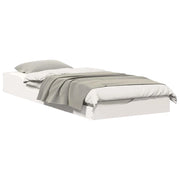 Letto singolo | Letto per adulti | Struttura del letto Bianco 90 x 220 cm Pino massello