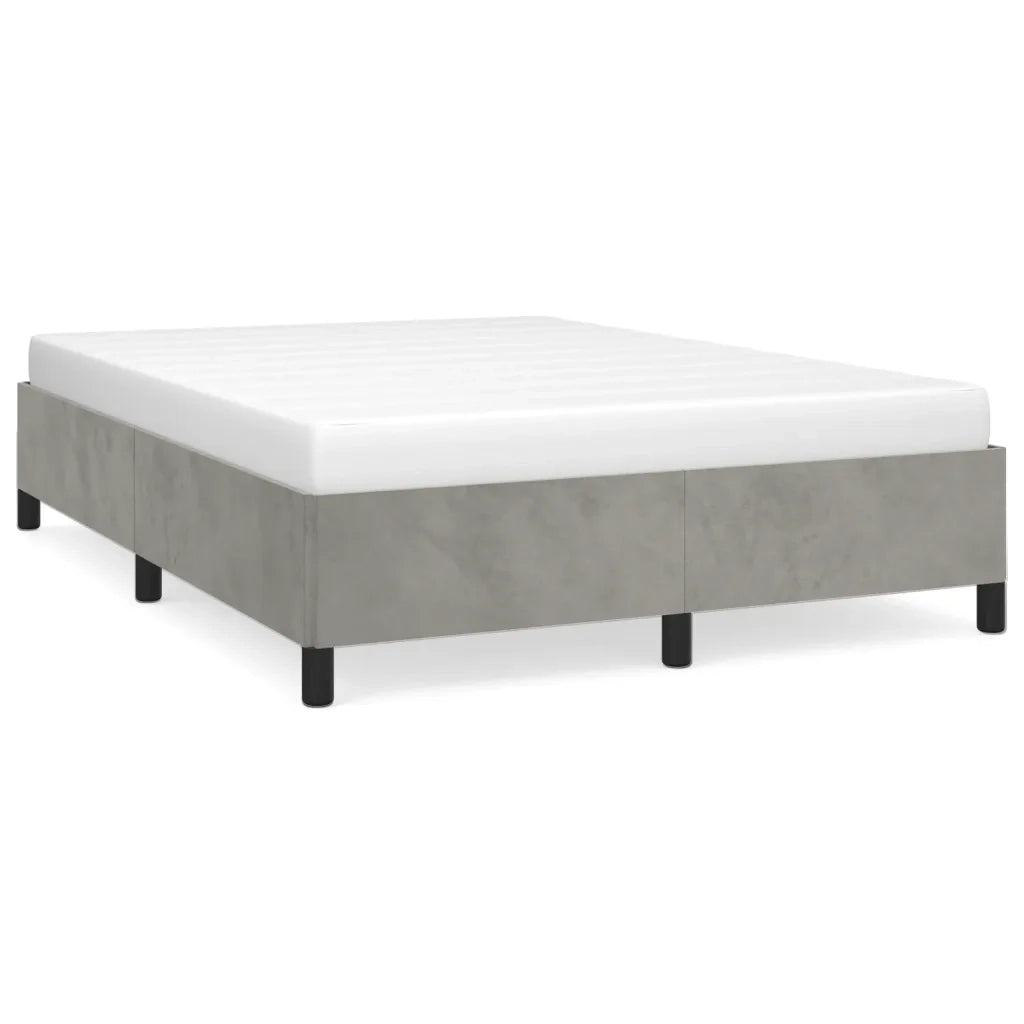 Giroletto senza Materasso Grigio Chiaro 140x200 cm Velluto