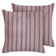Set di 2 cuscini in velluto con motivo a strisce 45x45 cm rosa soggiorno camera da letto stile boho