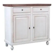 Credenza base napoletana in legno Shabby chic 2 ante bianco anticato e noce scuro