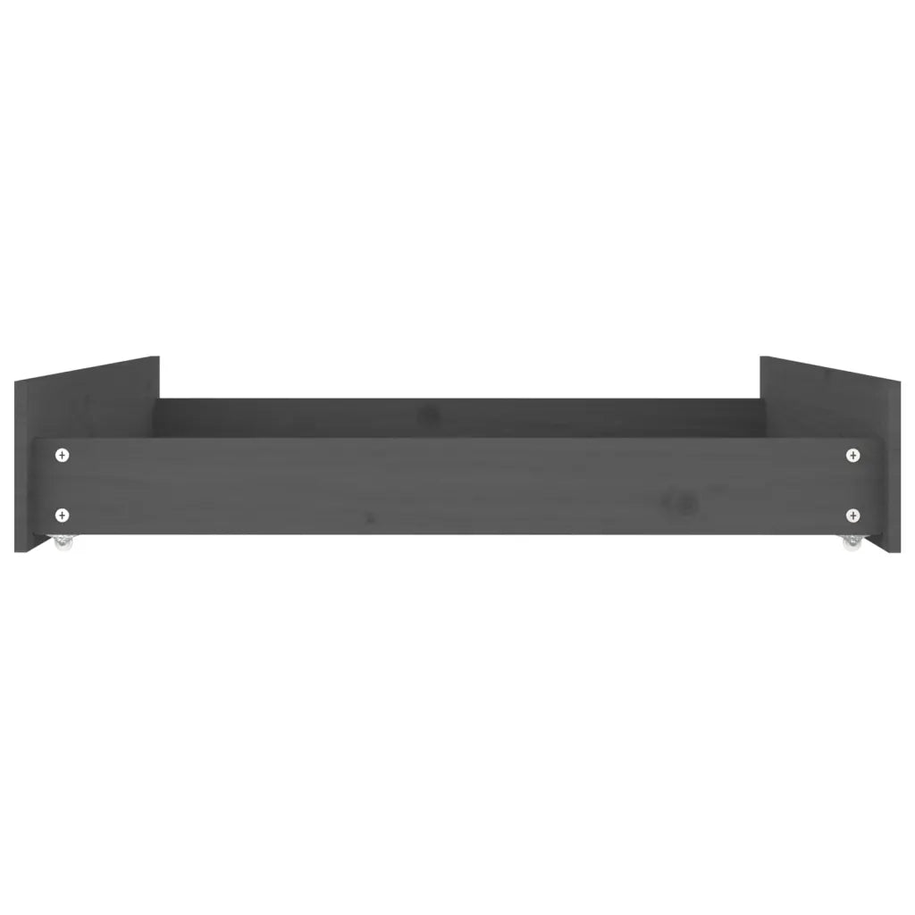 Cassetti per Letto 2 pz in Legno Massello di Pino Grigio 814991