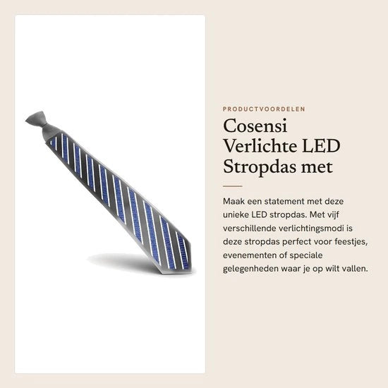 Stropdas con LED Illuminato con 5 Modalità di Illuminazione per Feste