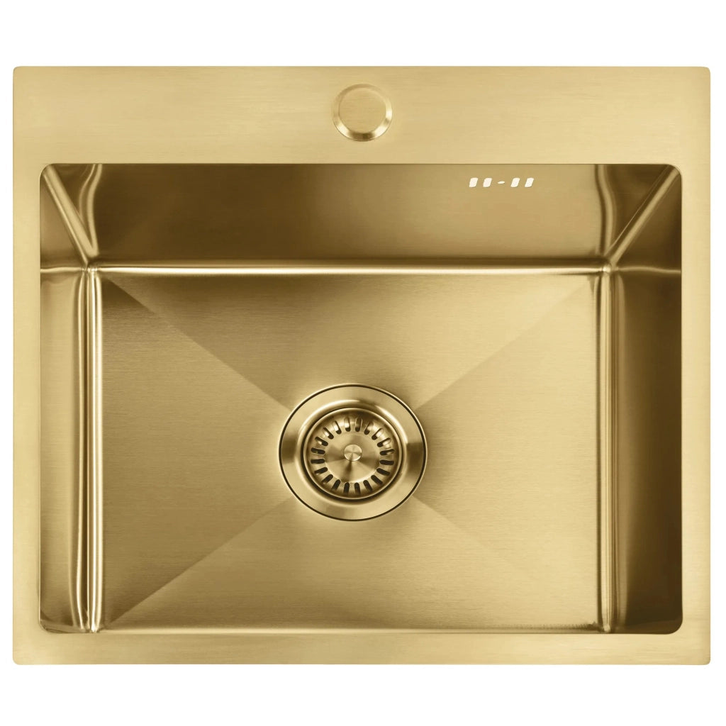Lavello In Acciaio Leo 50 Brush Gold senza rubinetto da cucina