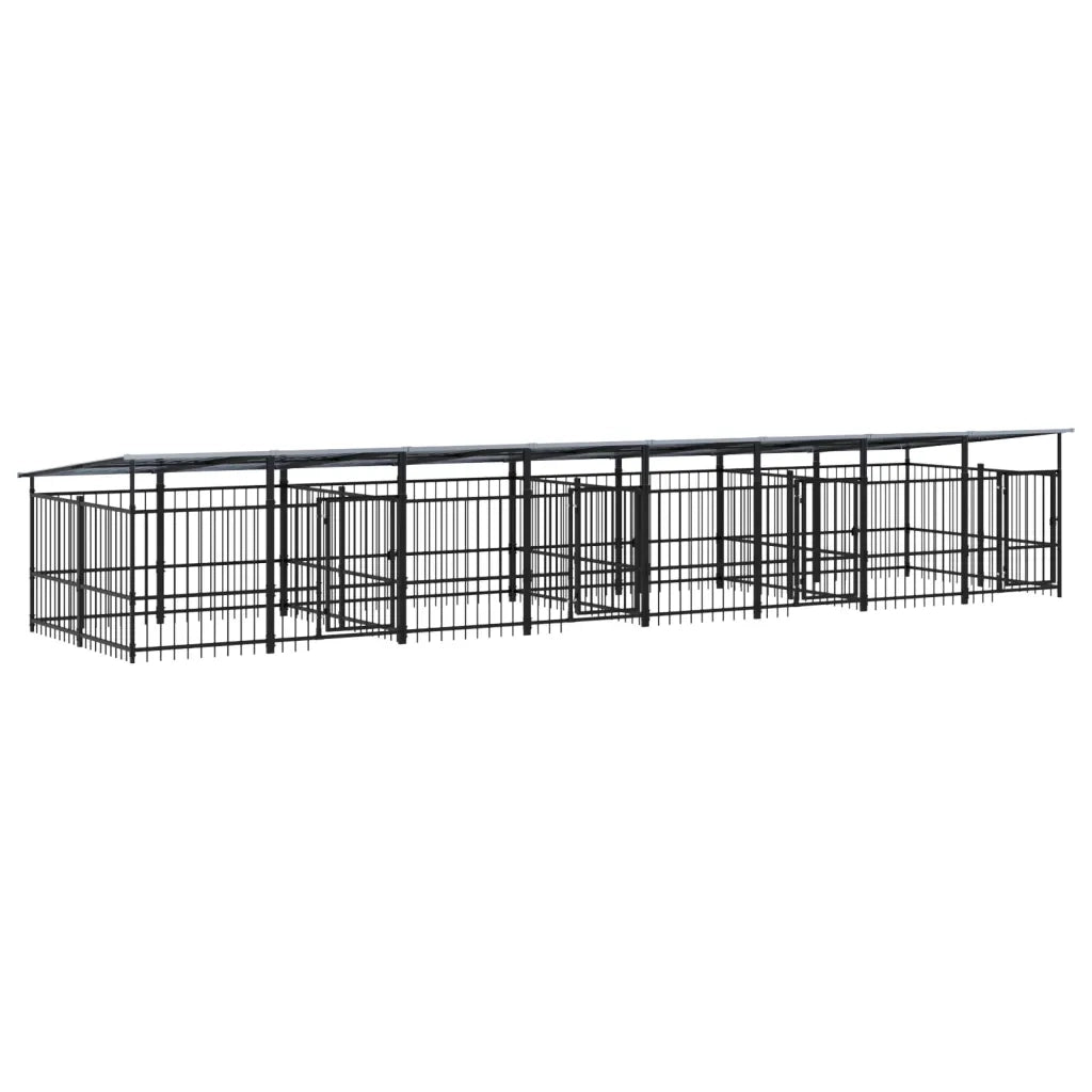Gabbia per Cani da Esterno con Tetto in Acciaio 15,02 mÂ² cod mxl 44260