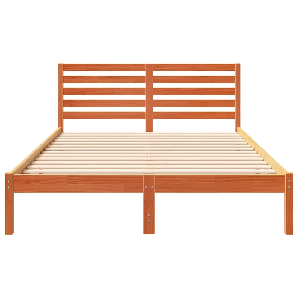 Struttura del letto Marrone cerato 140 x 210 cm Pino massello 872313