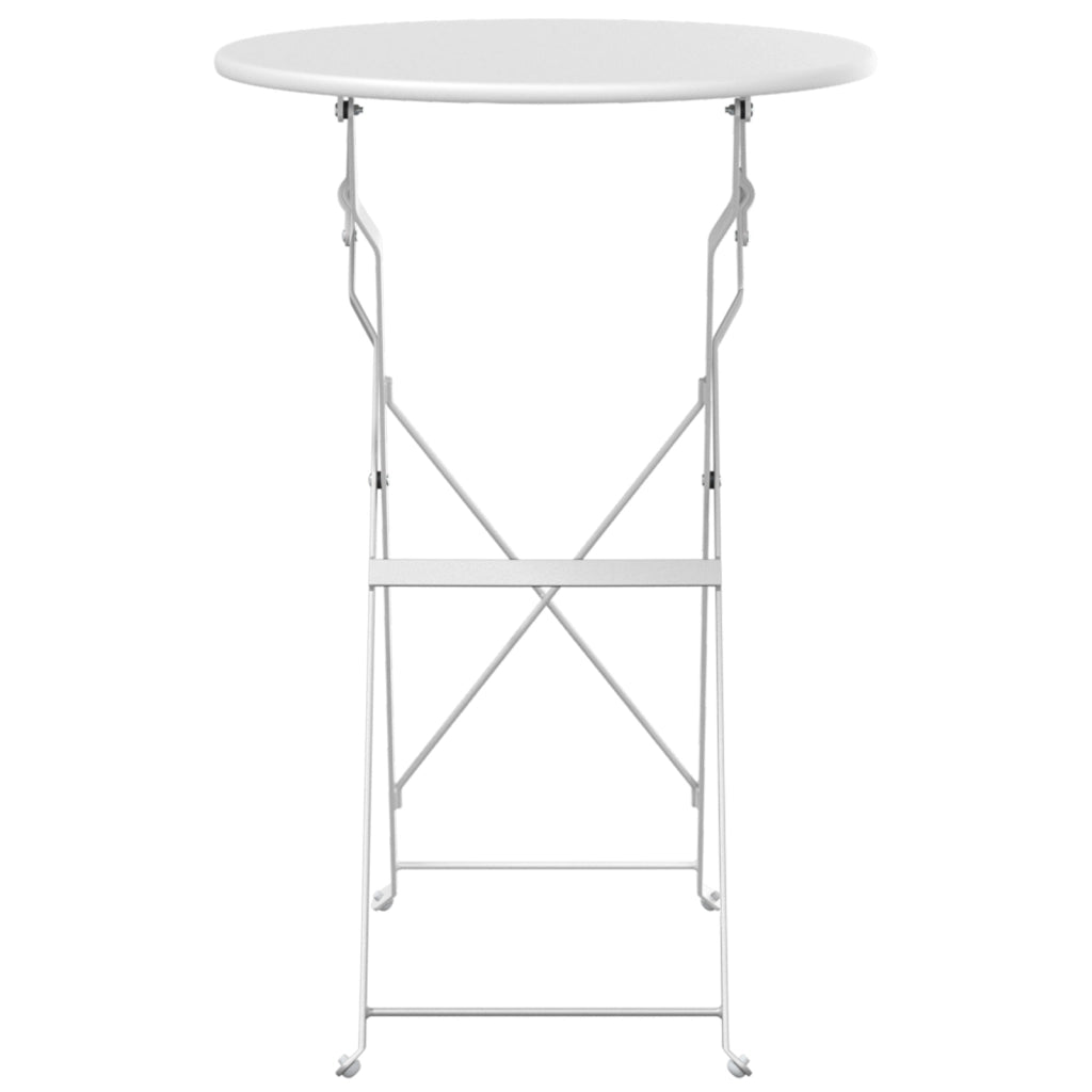 Tavolo da Bistrot Pieghevole Bianco Ã˜50x71 cm in Acciaio Verniciato