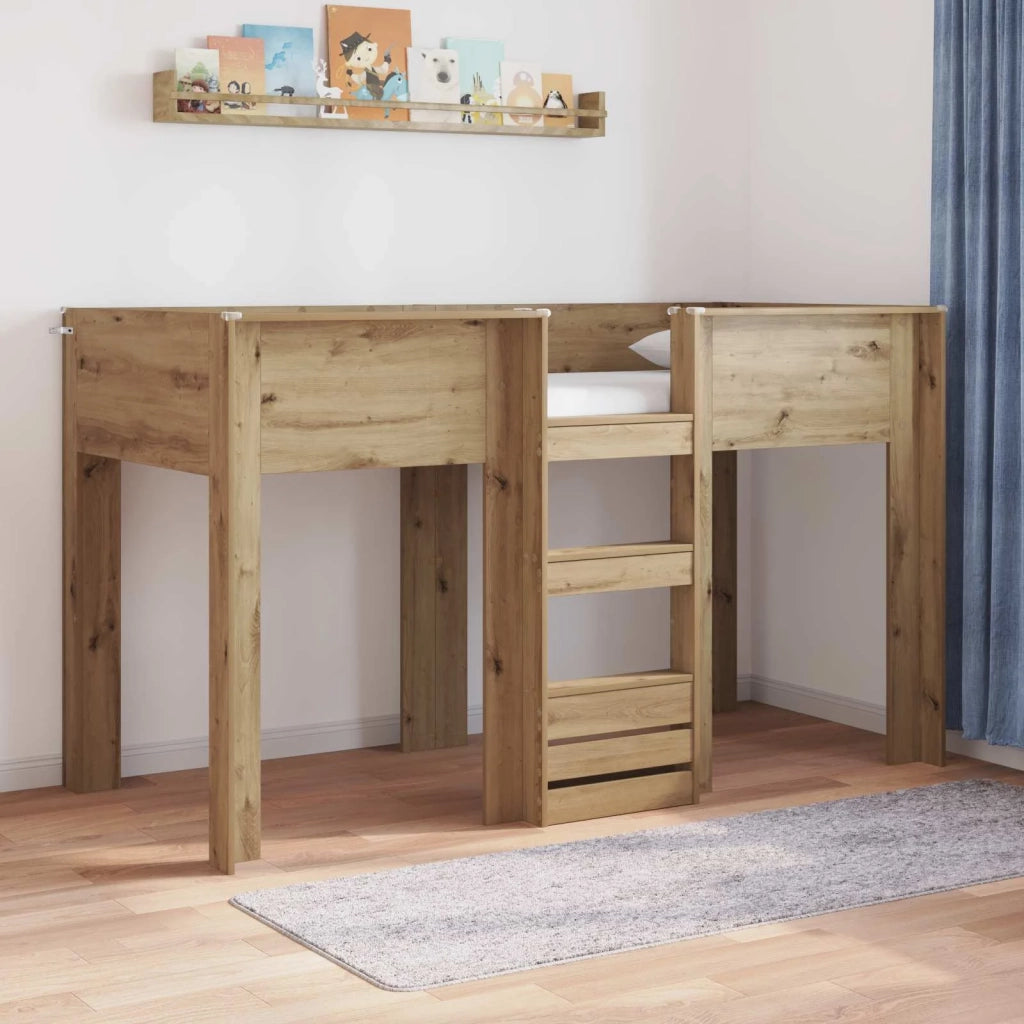Letto a Castello per Bambini Rovere artigianale 75 x 190 cm