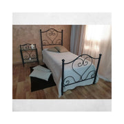 Letto singolo ferro battuto Papavero colore nero oro