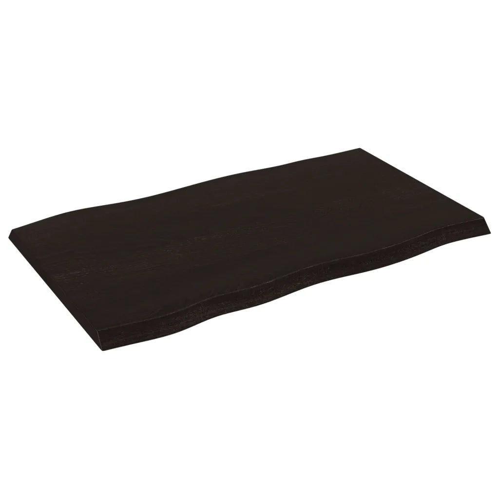 Piano Tavolo Marrone Scuro 100x60x(2-4)cm Rovere Non Trattato 364020
