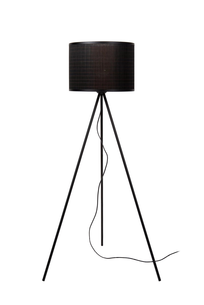 Lampada da terra Lucide Tagalog nera rattan E27 142cm