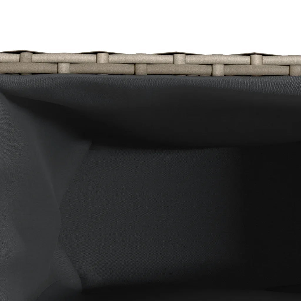 Fioriera con Ruote e 3 Vasi Grigia 107x32x38 cm in Polyrattan 366421