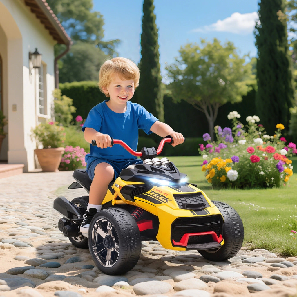 Auto elettrica per bambini ¨C zephmum ¨C gialla 12V 3 ruote