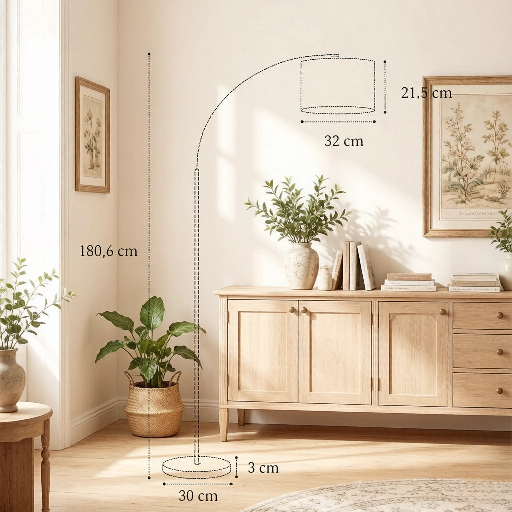 Lampada da terra ad arco moderna con telecomando, lampada da terra elegante, lampada da terra di design (solo lampada da terra ad arco, batteria non i