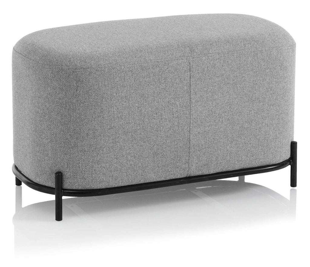 Panca 82x42x45 cm in Tessuto Grigio