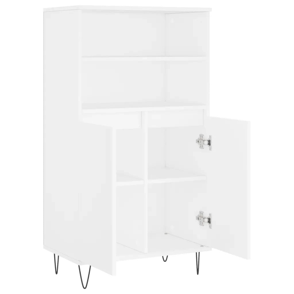 Credenza | Madia | Buffet da pranzo | Armadio da pranzo Alta Bianca 60x36x110 cm in Legno Multistrato