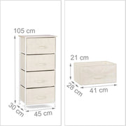 Cassettiera mobile contenitore mensola con cassetti tessuto beige 13_0002582_3