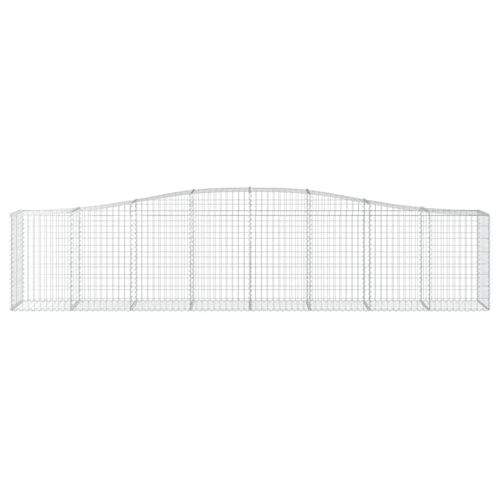 Set di 8 gabbioni ad arco per recinzione gabbia o muro di contenimento 400 x 50 x 80/100 cm ferro zincato argento 02_0041238
