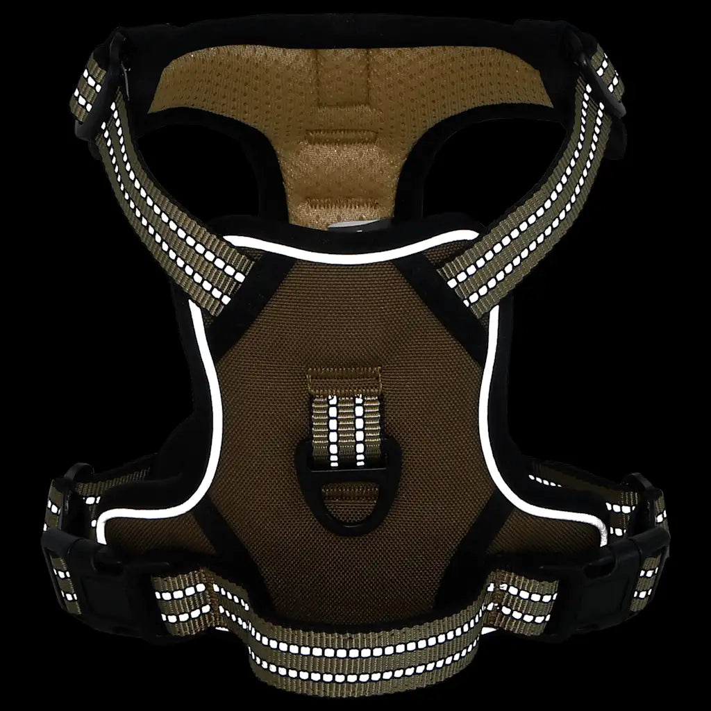 Pettorina Cani con Guinzaglio e Collare Regolabile Marrone L CFW1438214