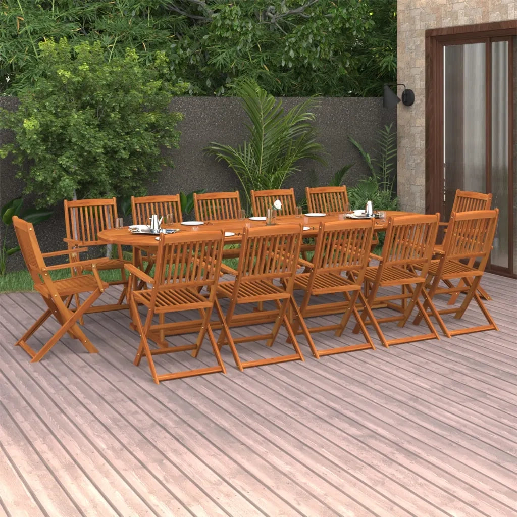 Set da Pranzo da Giardino 13 pz 280x90x75 cm Massello di Acacia 3086979