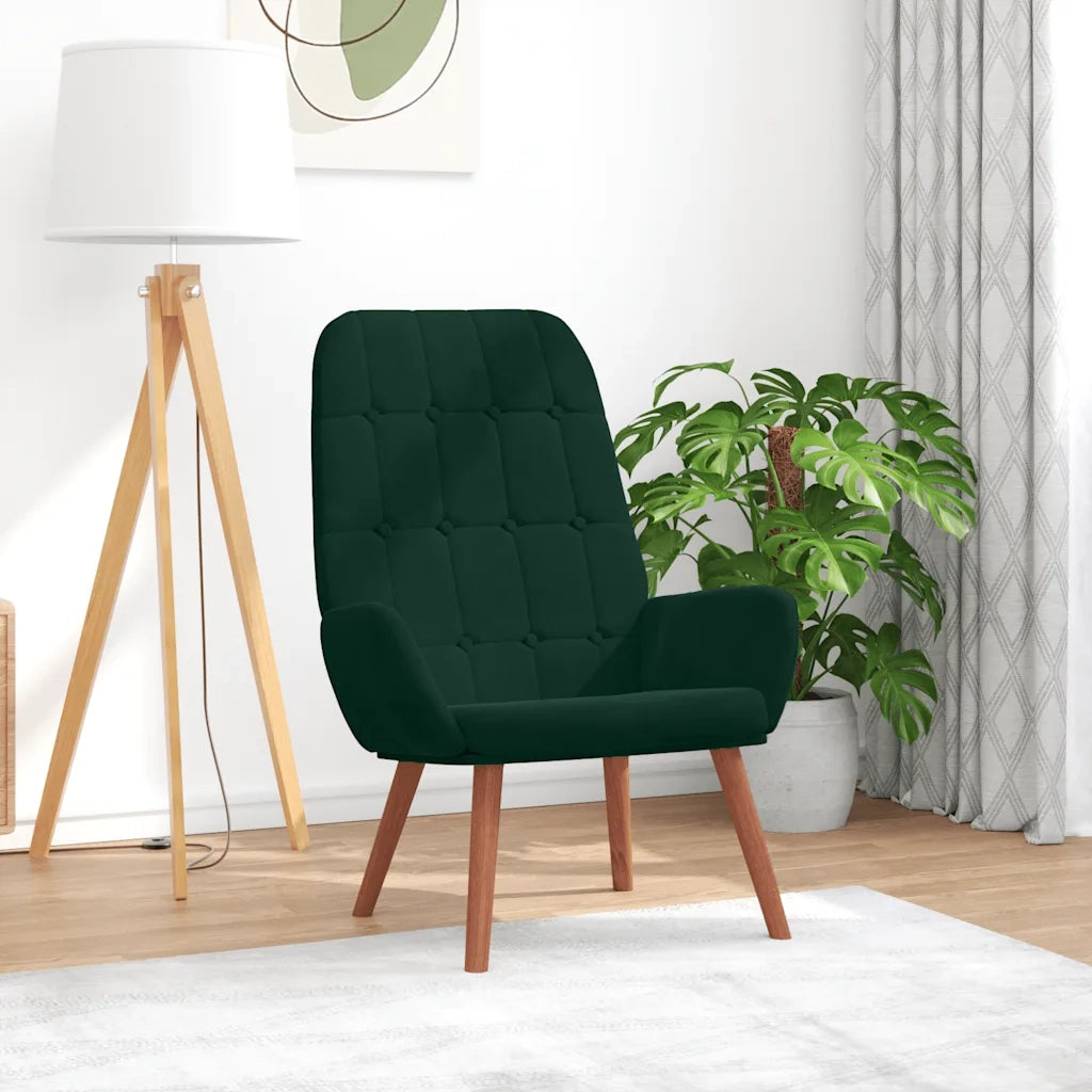 Poltrona | Sedia Relax Verde Scuro in Velluto