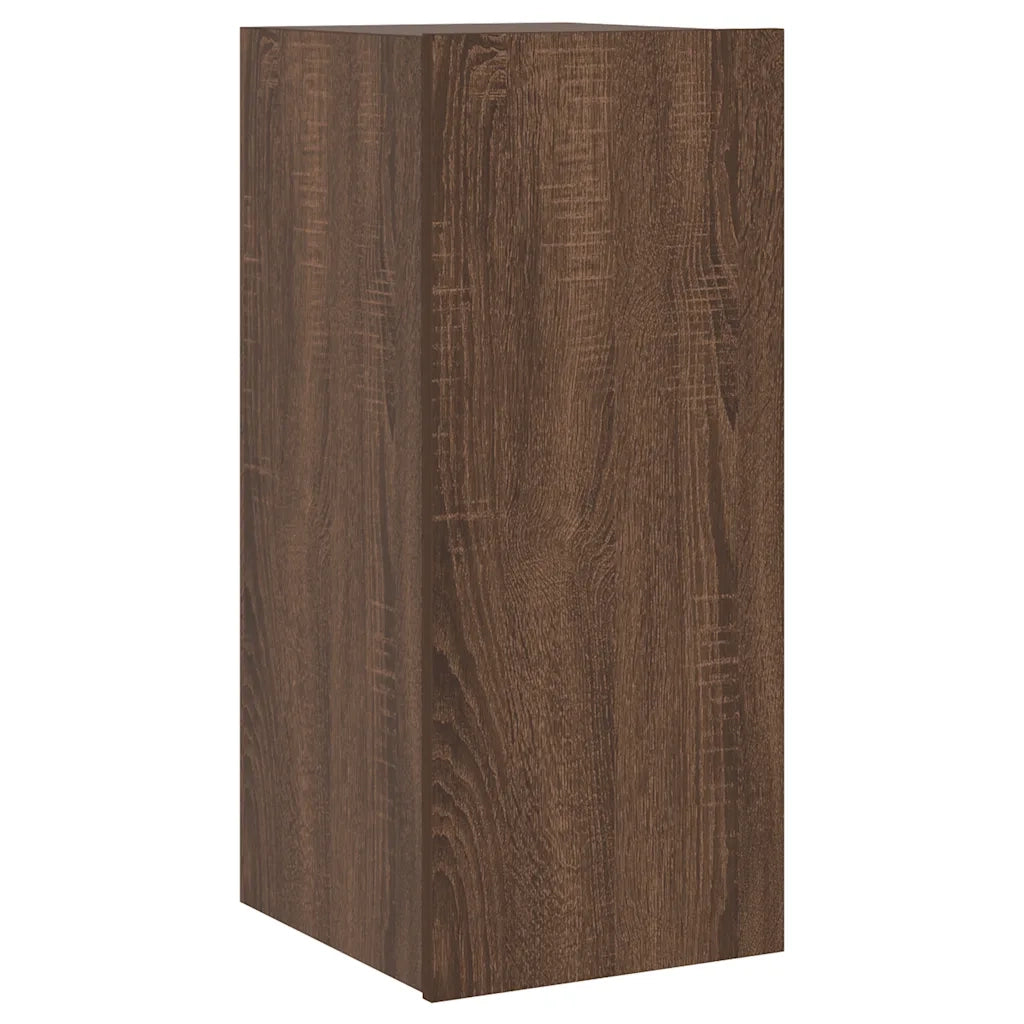 Mobile TV a Parete con Luci LED Rovere Marrone 30,5x35x70 cm 837244