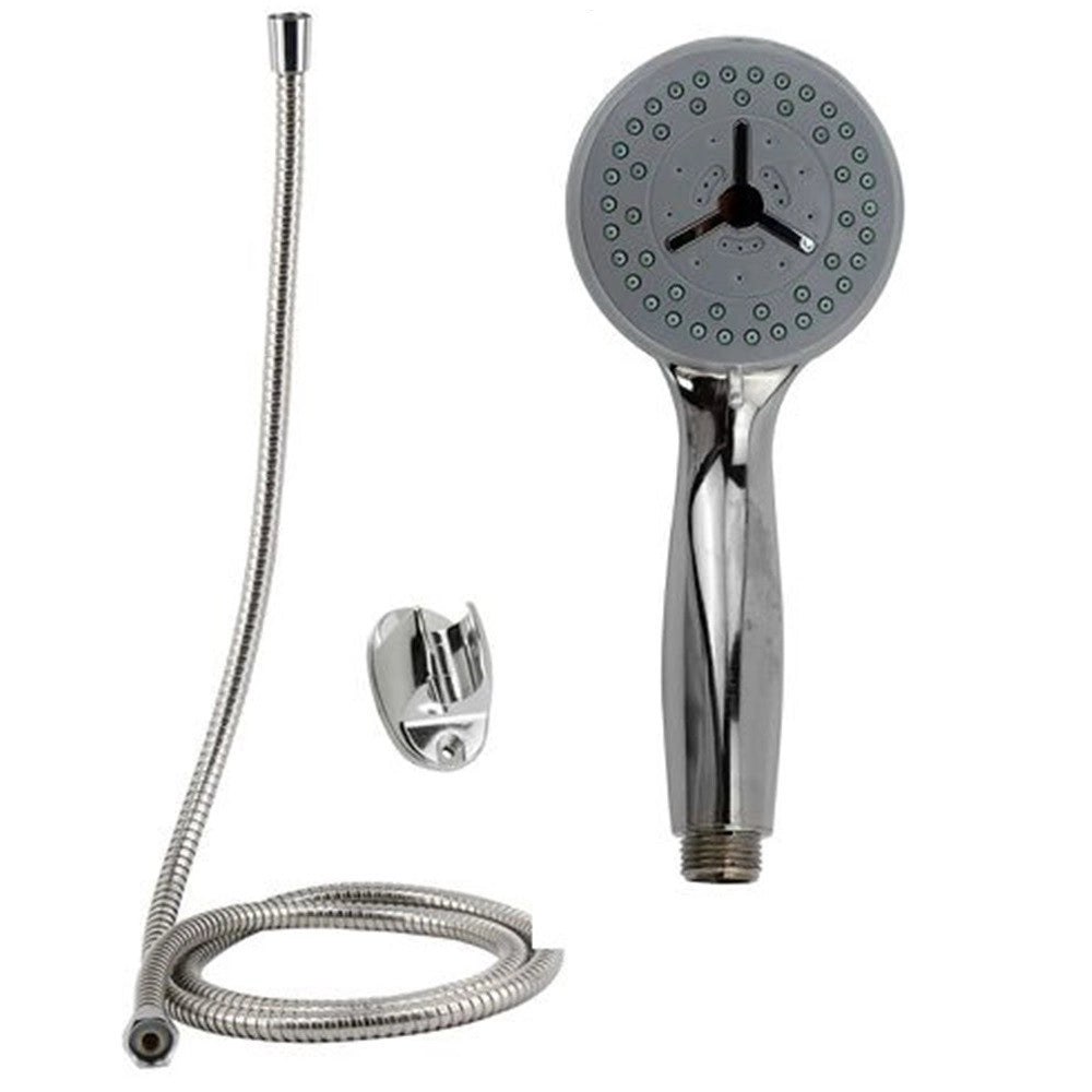 Trade Shop - Kit Doccetta Doccino Soffione Doccia Tondo Con Laccio 1,8mt Staffa 69294 Bagno -