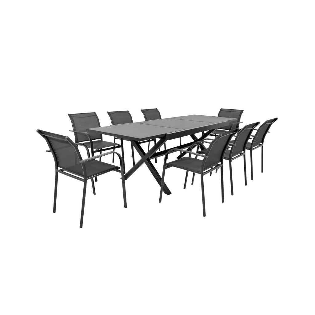 Tavolo da giardino allungabile in alluminio, 240cm, antracite