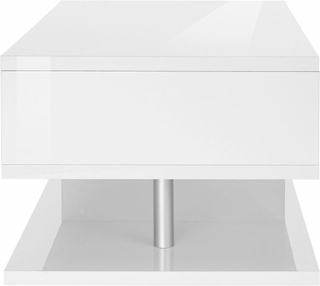 Tavolino a S con Ripiani a Giorno 90x41,5x55 cm Zeta Bianco Lucido