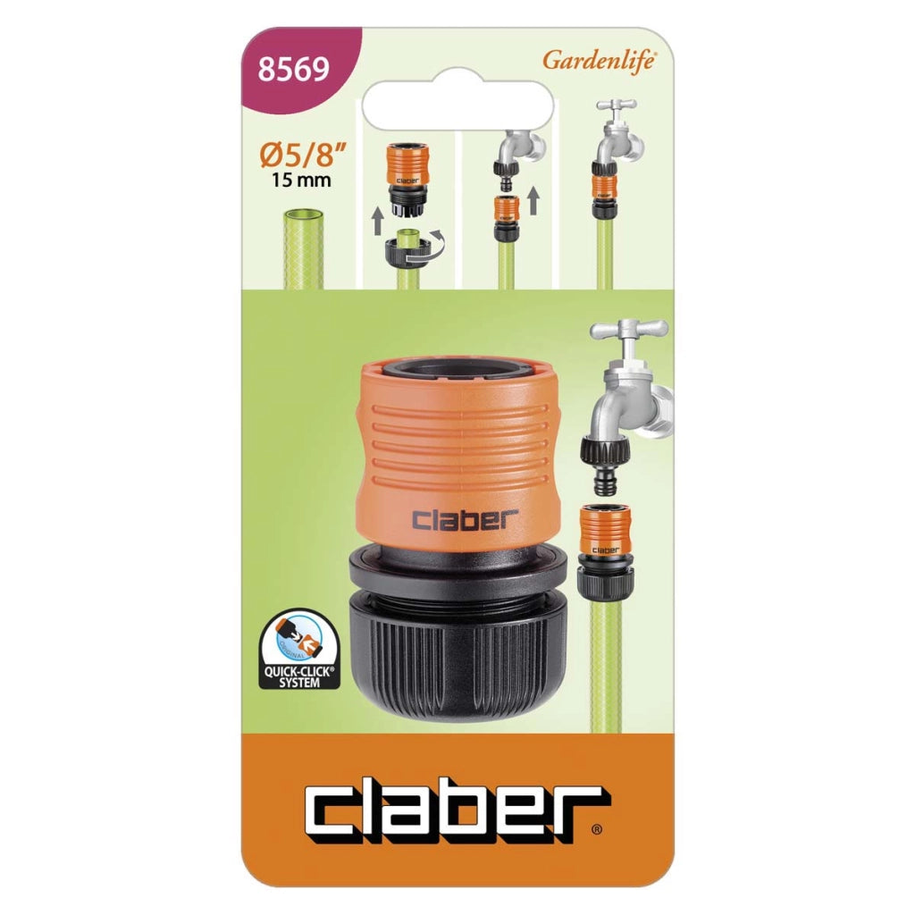 RACCORDO RAPIDO STRINGITUBO CLABER - 5/8 SELF 8569- 12 pezzi