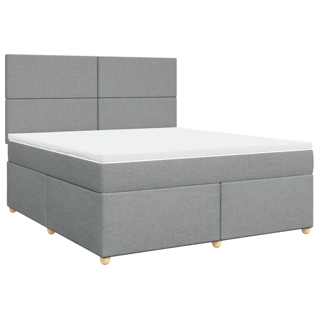 vidaXL Giroletto a Molle con Materasso Grigio Chiaro180x200 cm Tessuto
