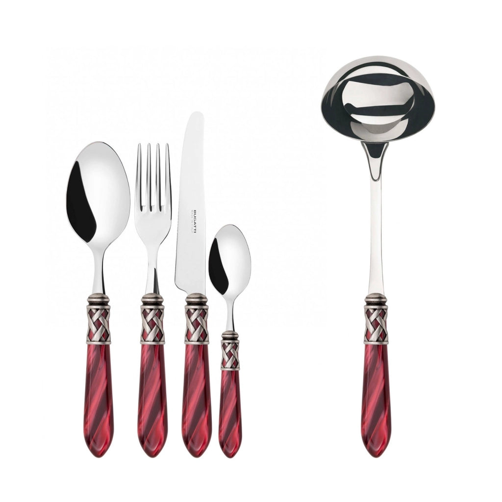 ALADDIN Ghiera Argento Anticato, Posate Set 49 Pz, Scatola