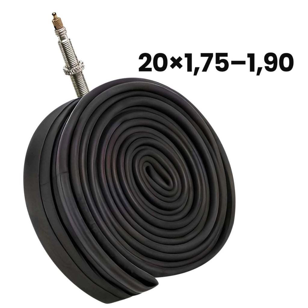 Camera d'aria 20x1.75 a 1.90 per bicicletta in gomma con valvola da 44 mm Nero Avizar