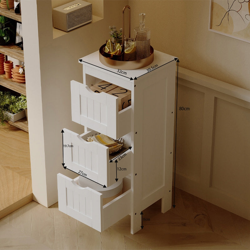 MOBILE DA BAGNO STANCA COMODA CON CASSETTI BIANCA BAGNI PER ASCIUGAMANI 80 cm