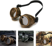 Verghe metalliche stile gotico steampunk occhiali di sicurezza con lenti - lassa - ossigeno-carburante.