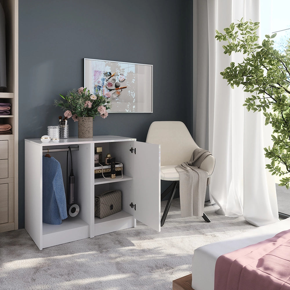 Vicco Credenza Bianco/bianco lucido 80.2 x 76 cm 2 parti