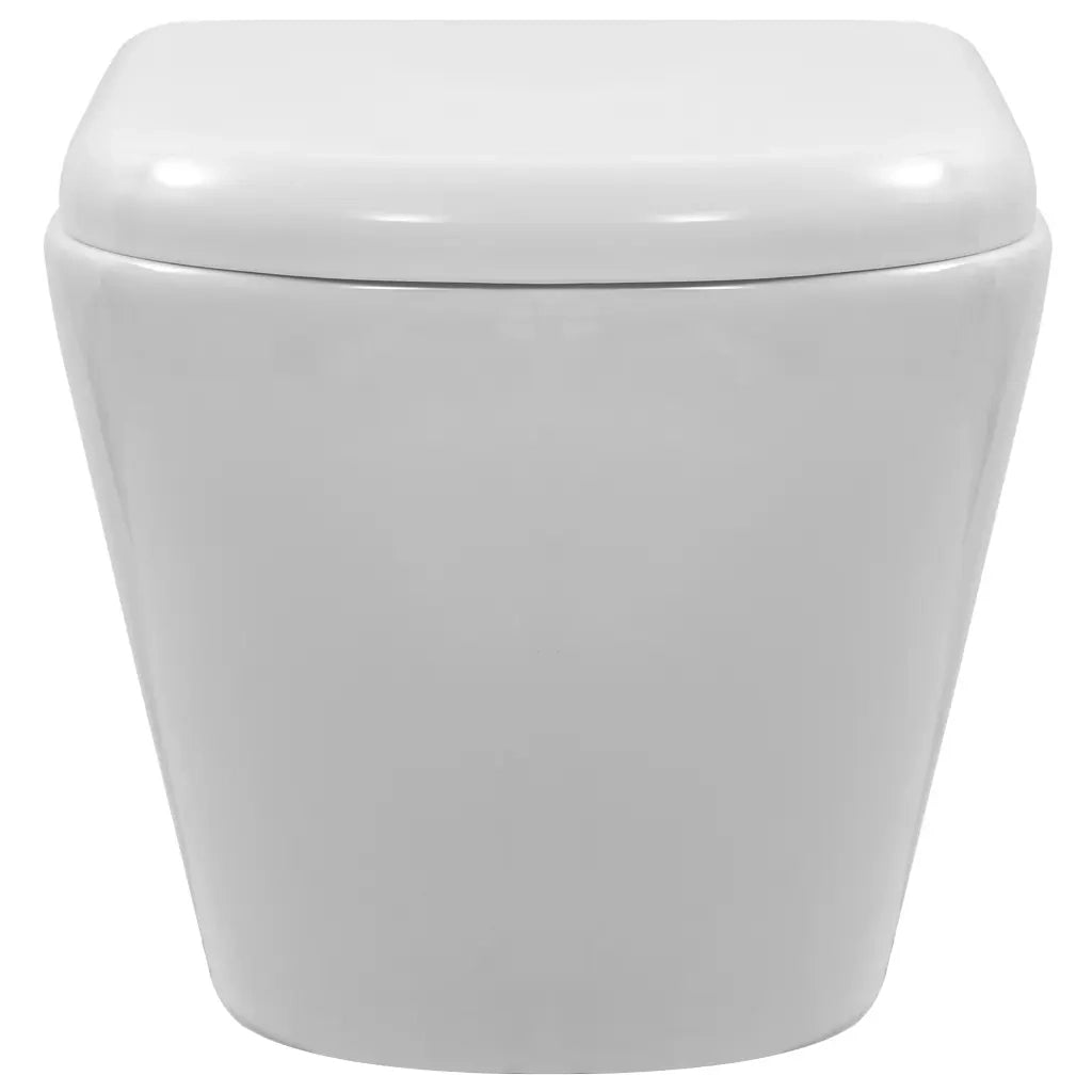 WC Sospeso con Design Senza Bordi in Ceramica Bianca