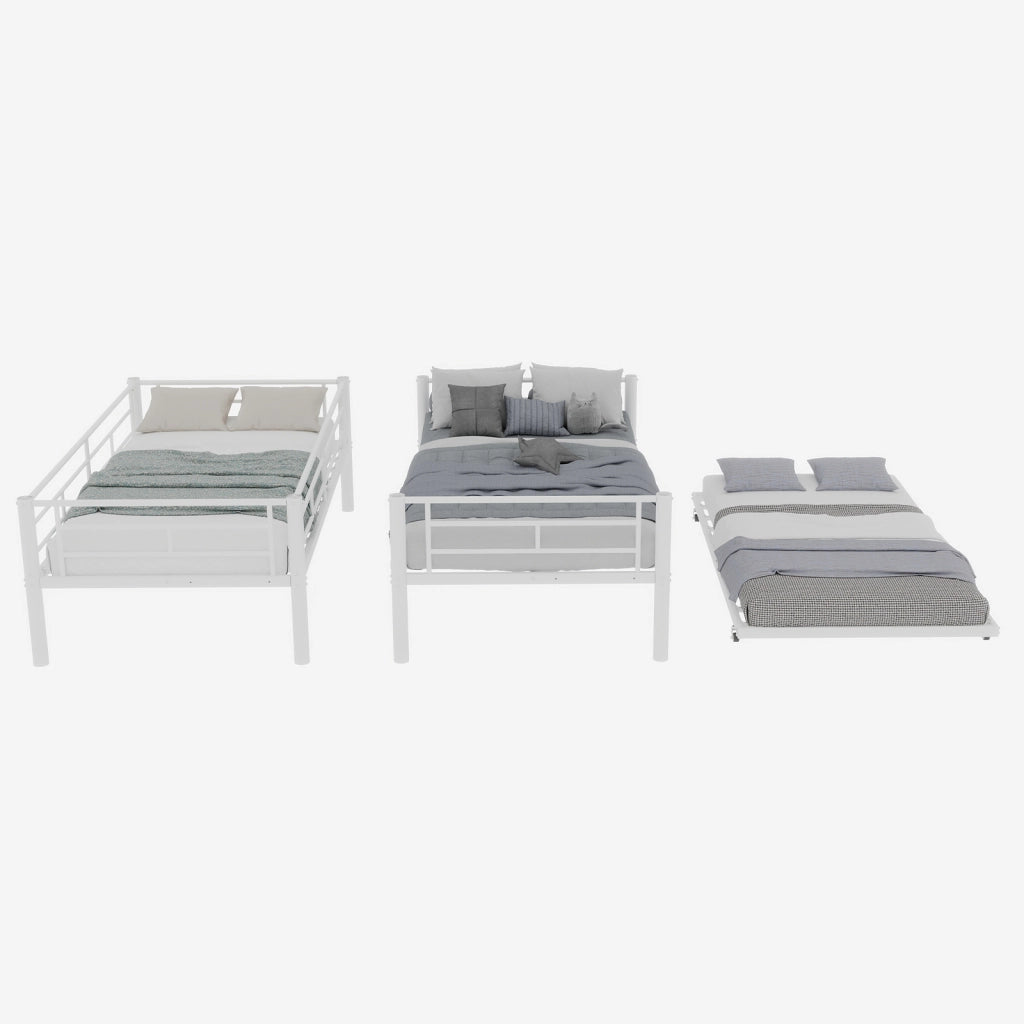 Letto a Castello Twin over Twin ¨C MINIMAL ¨C Metallo, Rete a Doghe, Senza Materasso