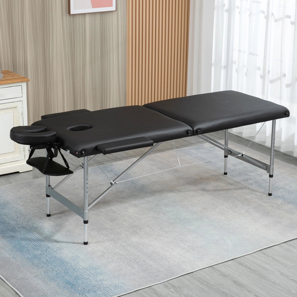 Poltrona Massaggiante Reclinabile Pieghevole ¨C Zephmum ¨C Nero 185x70x58-82 cm