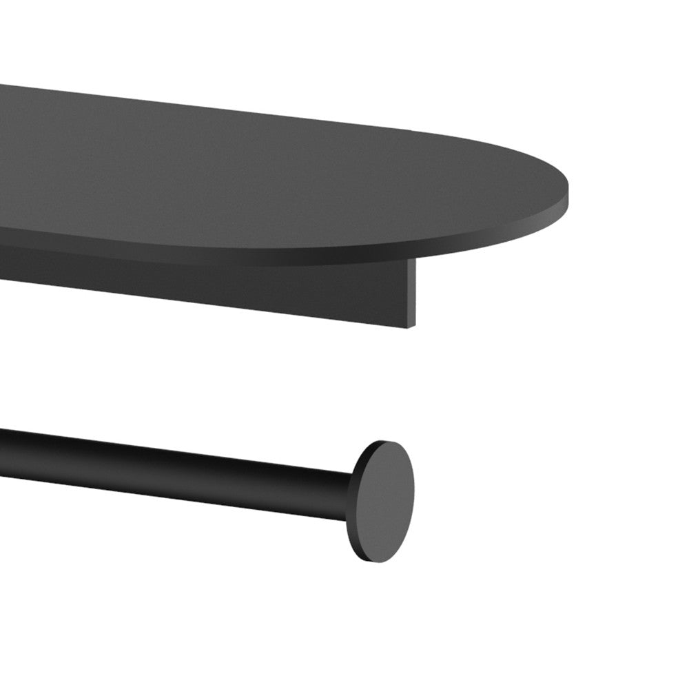 Portarotolo con ripiano nero serie evolution - fissaggio con biadesivo o ad incollo