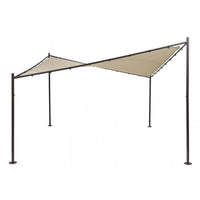 GAZEBO A VELA ERACLITO CON STRUTTURA IN METALLO GRIGIO E TELO DI COPERTURA BEIGE MT.3,5X3,5
